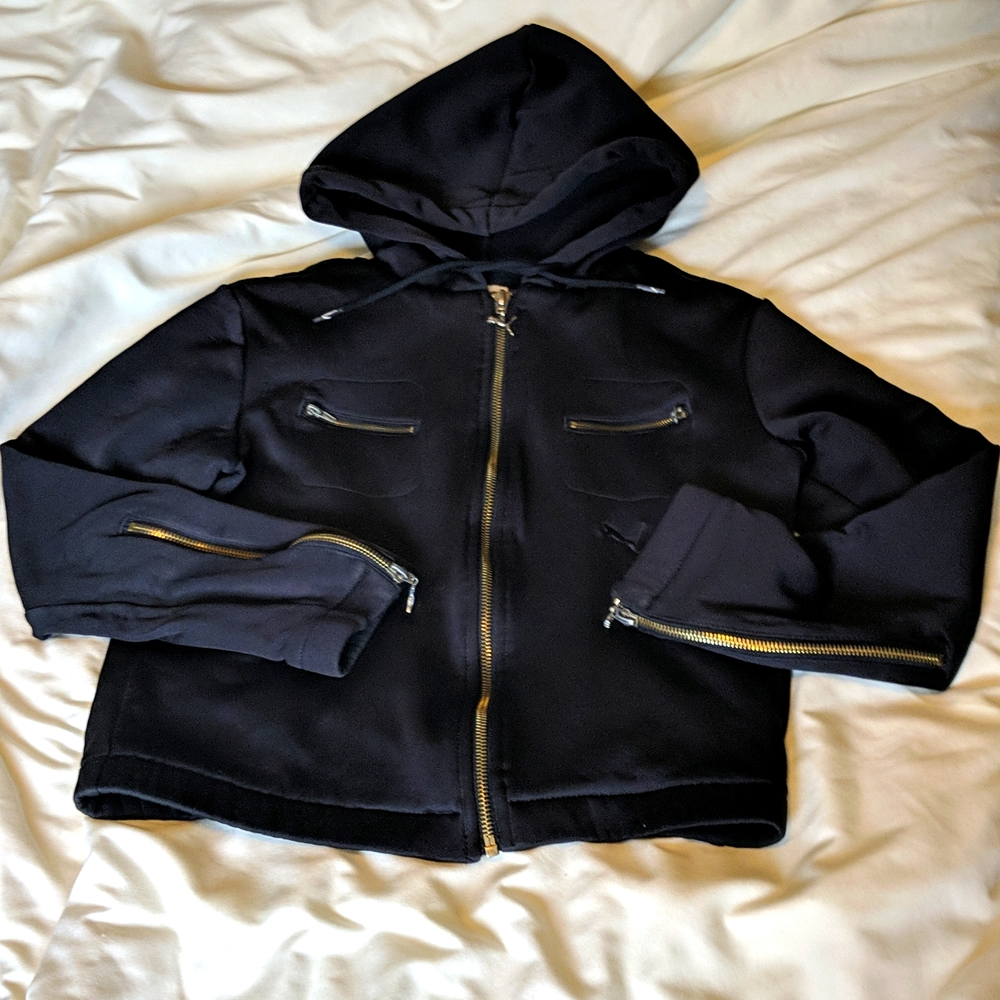 Puma jacket with hood, black, XS